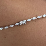 Diamond Tennis Necklace 9.10 Carat White Gold 14K