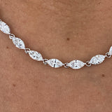 Diamond Tennis Necklace 9.10 Carat White Gold 14K