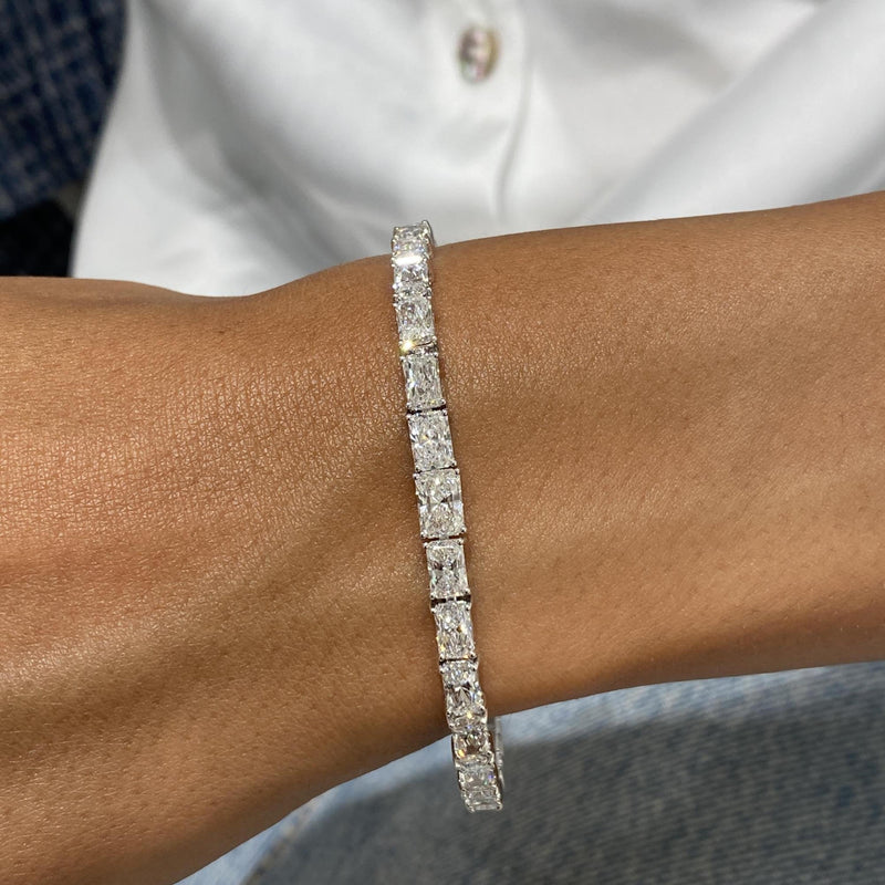 Diamond Tennis Bracelet 10.65 Carat White Gold 14K