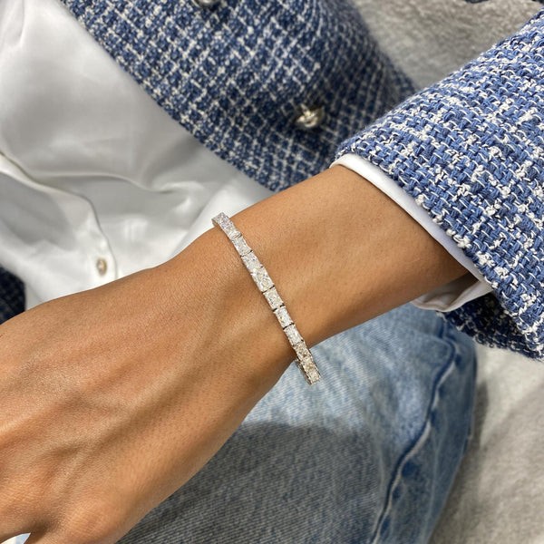 Diamond Tennis Bracelet 10.65 Carat White Gold 14K