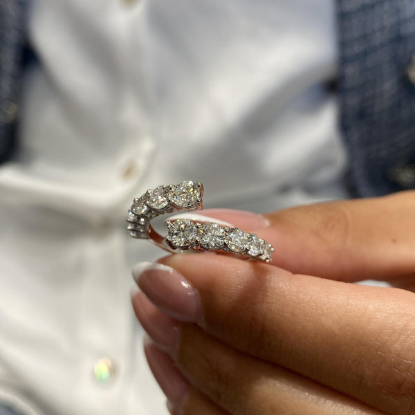 Diamond Wrap Ring 1.70 Carat White Gold 14K