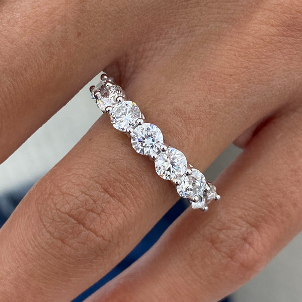Diamond Half Eternity Ring 1.96 Carat White Gold 14K