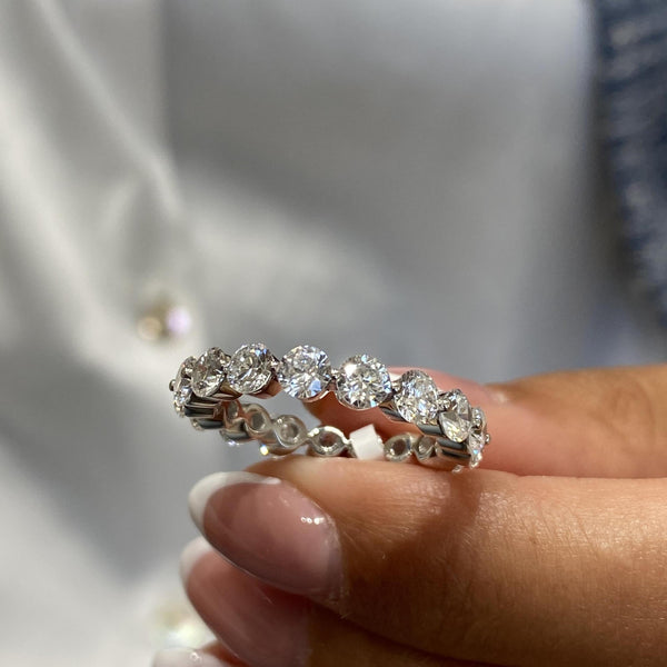 Diamond Eternity Ring 3.14 Carat White Gold 14K