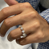 Diamond 5 Stone Ring 1.26 Carat White Gold 14K