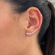 Diamond Climber Earrings 1.08 Carat White Gold 14K