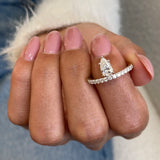 Diamond Solitaire w/ Accent 0.96 Carat White Gold 14K
