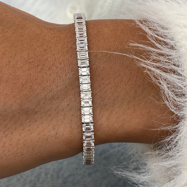 Diamond Tennis Bracelet 9.25 Carat White Gold 14K