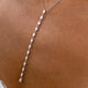 Diamond Lariat Necklace 2.40 Carat White Gold 14K