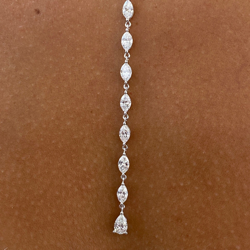 Diamond Lariat Necklace 2.40 Carat White Gold 14K