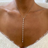 Diamond Lariat Necklace 2.40 Carat White Gold 14K