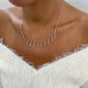 Diamond Chain Necklace 1.72 Carat White Gold 14K