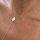 Diamond Lariat Necklace 1.11 Carat White Gold 14K