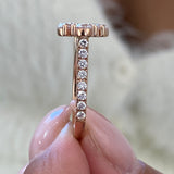 Diamond Pave Ring 2.18 Carat Rose Gold 14K