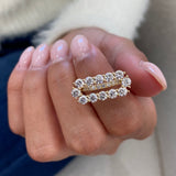 Diamond Pave Ring 2.23 Carat Yellow Gold 14K