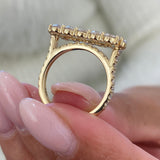 Diamond Pave Ring 2.23 Carat Yellow Gold 14K