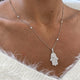 Diamond Pendant  Necklace 1.12 Carat White Gold 14K