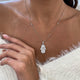 Diamond Pendant  Necklace 1.12 Carat White Gold 14K