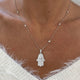 Diamond Pendant  Necklace 1.12 Carat White Gold 14K