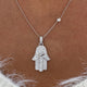 Diamond Pendant  Necklace 1.12 Carat White Gold 14K