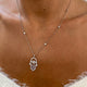 Diamond Pendant Necklace 0.95 Carat White Gold 14K