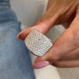 Diamond Dome Ring 3 Carat White Gold 14K