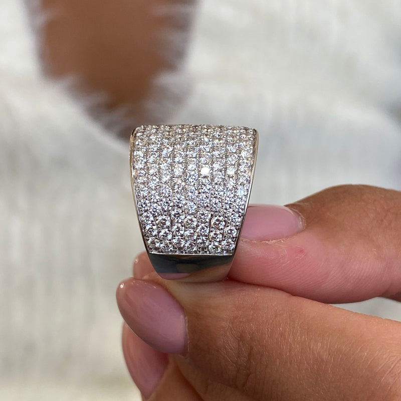 Diamond Dome Ring 3 Carat White Gold 14K