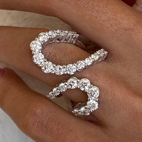 Diamond Wrap Ring 2.66 Carat White Gold 14K