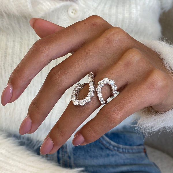 Diamond Wrap Ring 2.66 Carat White Gold 14K