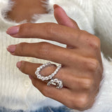 Diamond Wrap Ring 2.66 Carat White Gold 14K