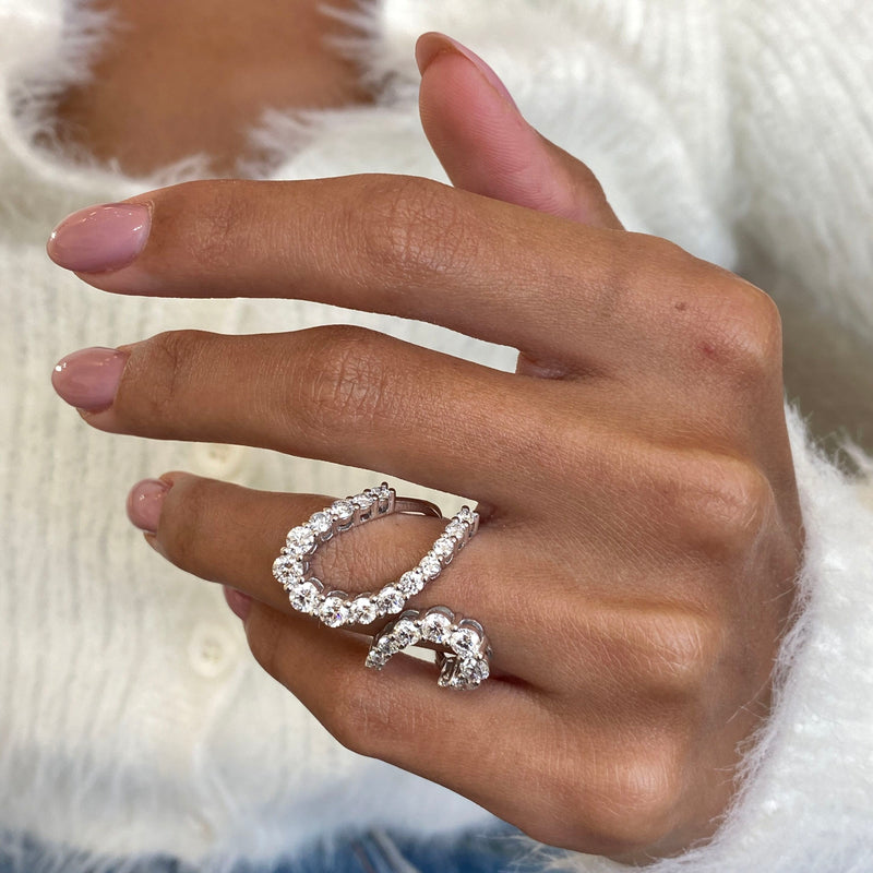 Diamond Wrap Ring 2.66 Carat White Gold 14K