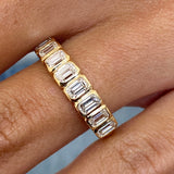 Diamond Half Eternity Ring 1.05 Carat Yellow Gold 14K