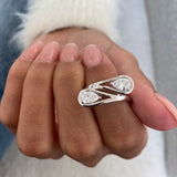 Diamond Two Stone Ring 1.11 Carat White Gold 14K