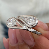 Diamond Two Stone Ring 1.11 Carat White Gold 14K