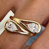 Diamond Two Stone Ring 1 ct Yellow Gold