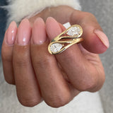 Diamond Statement Fashion Ring 1 ct TCW, Yellow Gold 14K