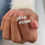 Diamond Wrap Ring 1.48 Carat White Gold 14K