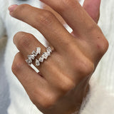 Diamond Wrap Ring 1.48 Carat White Gold 14K