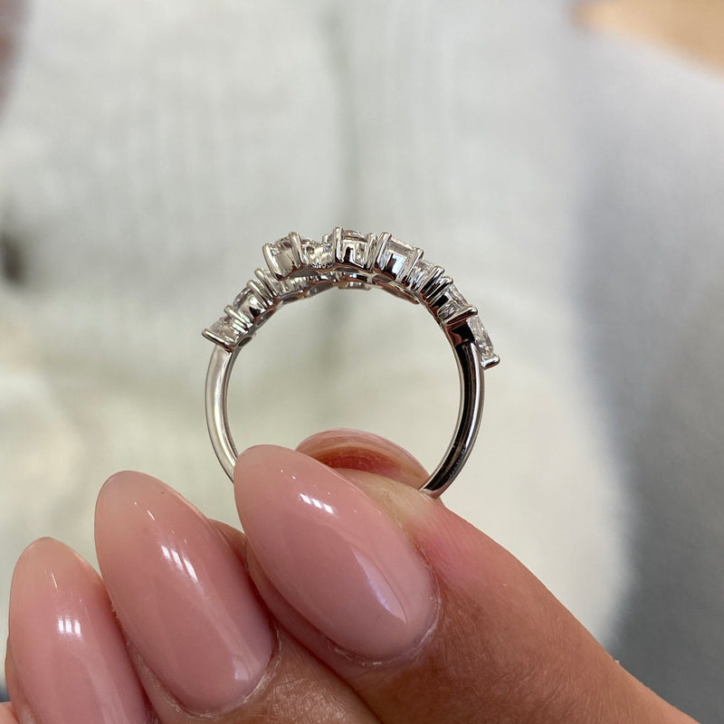 Diamond Wrap Ring 1.48 Carat White Gold 14K