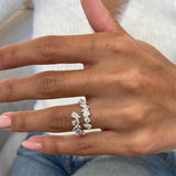Diamond Wrap Ring 1.48 Carat White Gold 14K