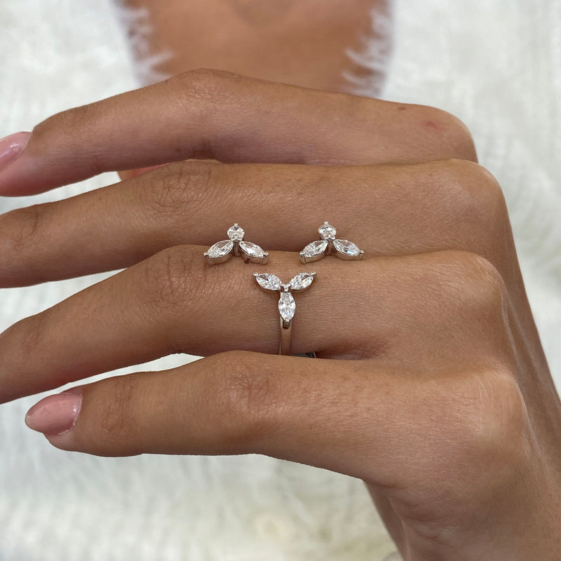 Diamond Wrap Ring 1.03 Carat White Gold 14K