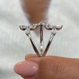 Diamond Wrap Ring 1.03 Carat White Gold 14K