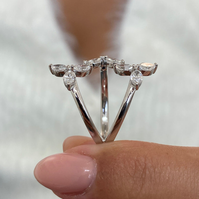 Diamond Wrap Ring 1.03 Carat White Gold 14K