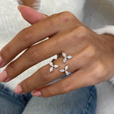 Diamond Wrap Ring 1.03 Carat White Gold 14K