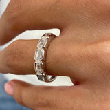 Diamond 5 Stone Ring 1.09 Carat White Gold 14K
