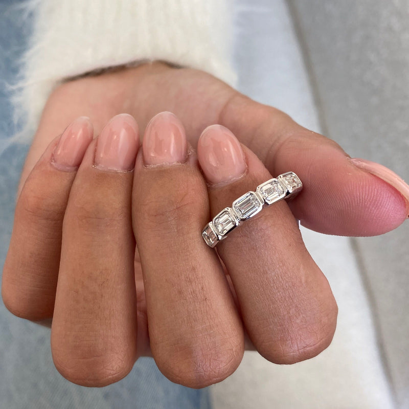 Diamond 5 Stone Ring 1.09 Carat White Gold 14K