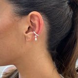 Diamond Cuff Earrings 0.49 Carat White Gold 14K
