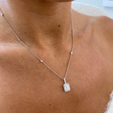 Diamond Pendant Necklace 1.37 Carat White Gold 14K