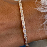 Diamond Bangle Bracelet 1.90 Carat Rose Gold 14K
