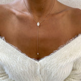 Diamond Lariat Necklace 1 ct Rose Gold