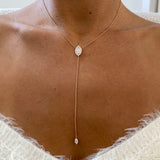Diamond Lariat Necklace 1 ct Rose Gold